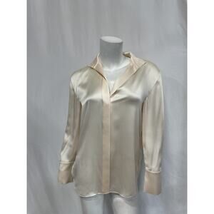 Vince 'Silk' Gold Long-Sleeve Blouse Size XXS